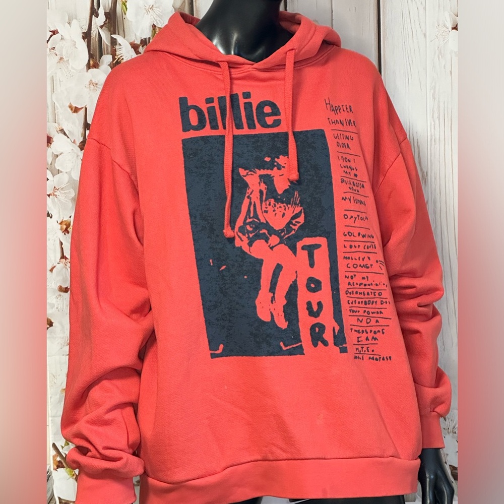 #0014 Billie Eillish Oversized Orange Tour Hoodie S
